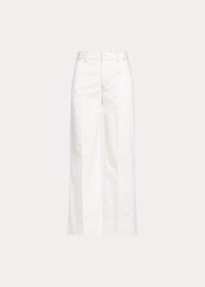 Women's Polo Ralph Lauren Cotton-Blend Wide-Leg Pants | 403985KJH